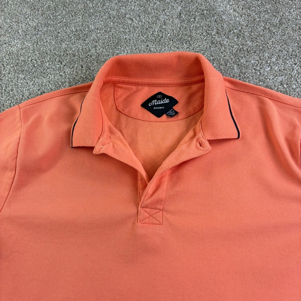 Bonobos‎ Maide Golf Polo Shirt Mens M Peach Short Sleeve Active Shirt Golfcore